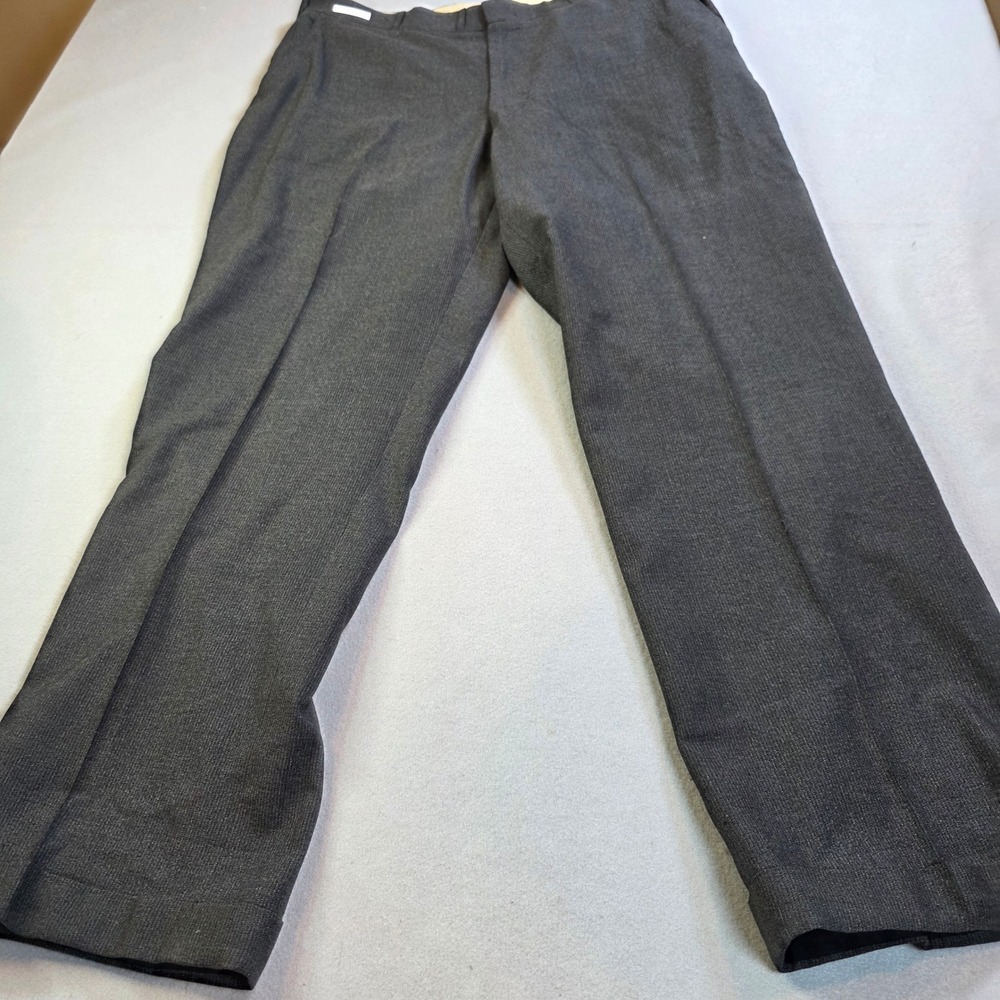 Vintage 54 Mens Charcoal Gray Wool Trousers Union Made ACWA Cuffed Pants 37x30.5